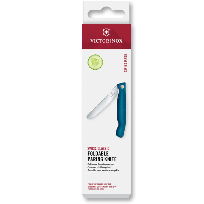 Ніж кухонний складаний Victorinox Swiss Classic Picnic 11 см, серрейтор, синій (6.7832.FC1)