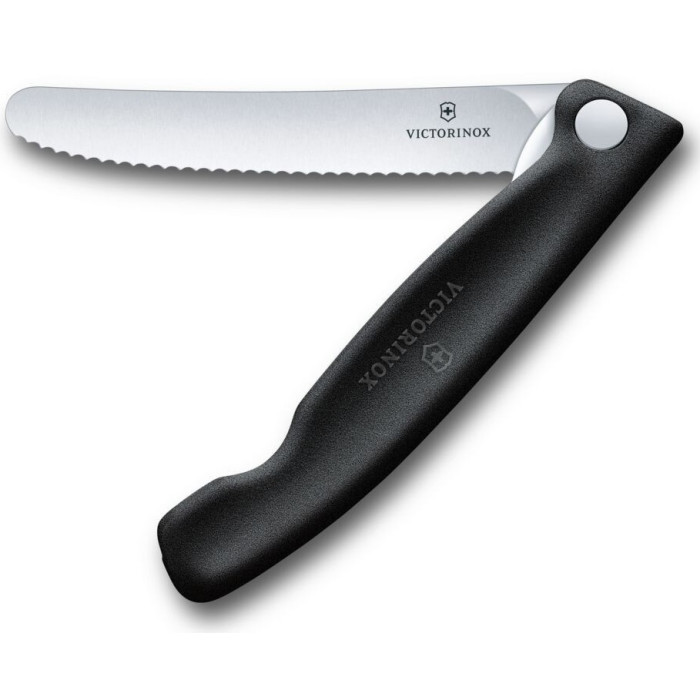 Ніж кухонний складаний Victorinox Swiss Classic Picnic 11 см, серрейтор, чорний (6.7833.F)
