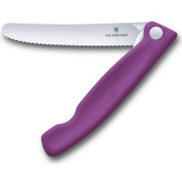 Нож кухонный складной Victorinox Swiss Classic Picnic 11 см, серрейтор, фиолетовый (6.7835.FC1)