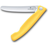 Нож кухонный складной Victorinox Swiss Classic Picnic 11 см, серрейтор, желтый (6.7838.FC1)