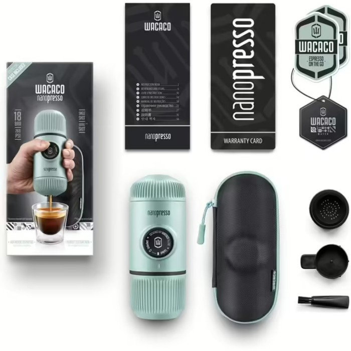 Портативна еспресо-кавоварка Wacaco Nanopresso, Blue (WNANOBLUE)