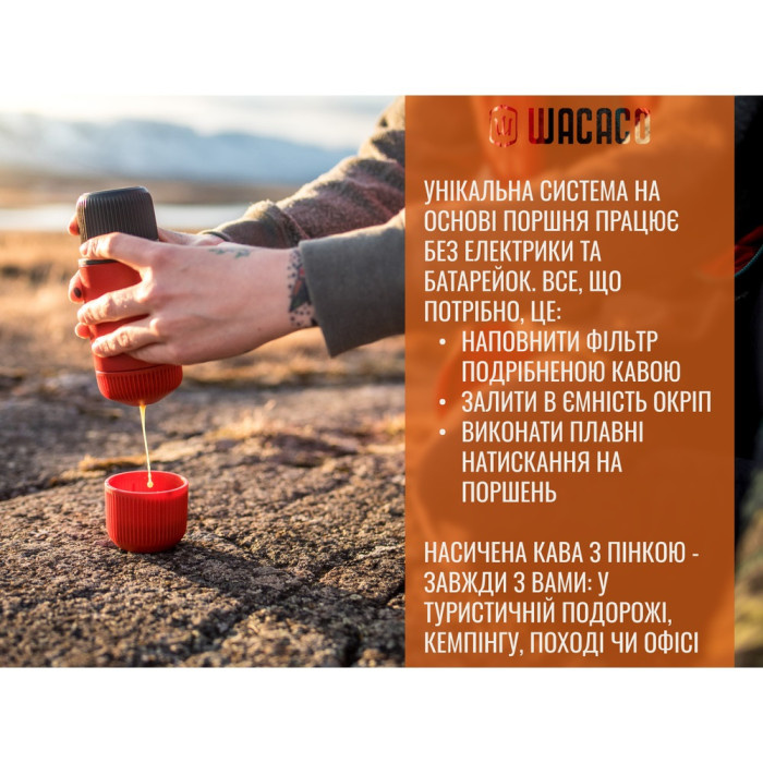 Портативна еспресо-кавоварка Wacaco Nanopresso, White (WNANOWH)