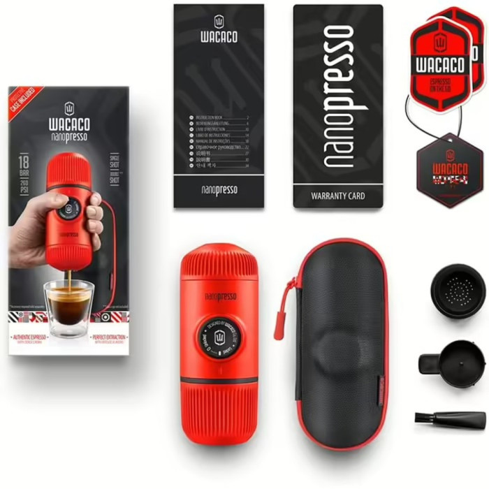 Портативная эспрессо-кофеварка Wacaco Nanopresso, Red (WNANORED)