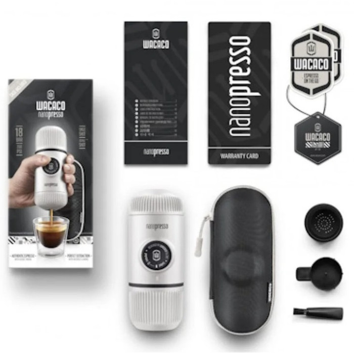 Портативна еспресо-кавоварка Wacaco Nanopresso, White (WNANOWH)
