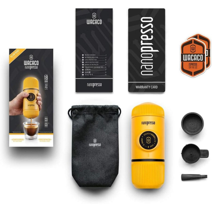 Портативна еспресо-кавоварка Wacaco Nanopresso, Yellow (WNANOYELLOW)