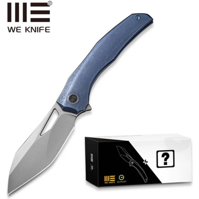 Нож складной Weknife Ignio Mystery Box, (8.39 см) CPM 20CV / 6AL4V Titanium синий (WE22042B-3 MB)