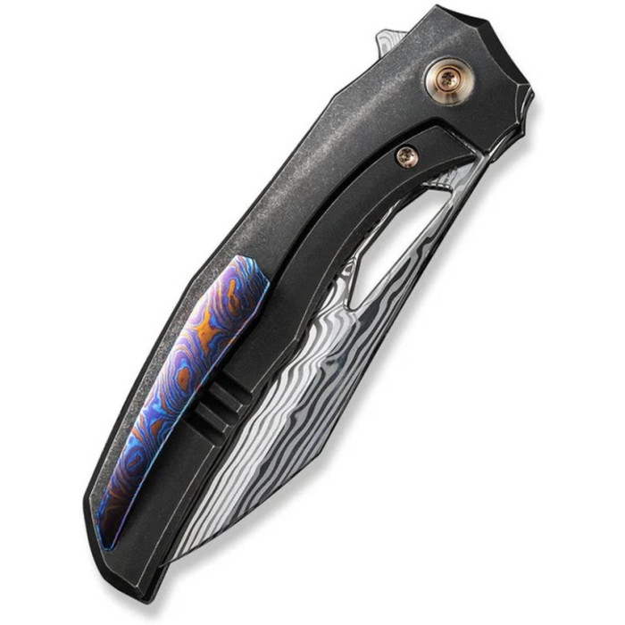 Нож складной Weknife Ignio Mystery Box Ignio Mystery Box, (8.39 см) Damasteel (Hakkapella) / 6AL4V Titanium черный (WE22042B-DS1 MB)
