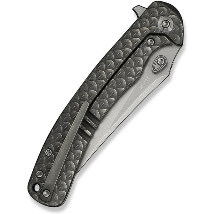 Нож складной Weknife Dracarys, (9.1 см) Böhler M390 / титан 6AL4V серый (WE25061B-1)