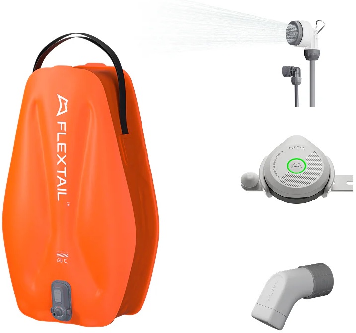 Душ портативний із ємністю та насосом Flextail Tiny Shower Bag, 20л, помаранчевий (TSB-650)